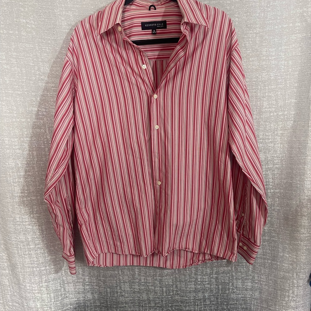 Kenneth Cole Red Casual Button Down Shirt